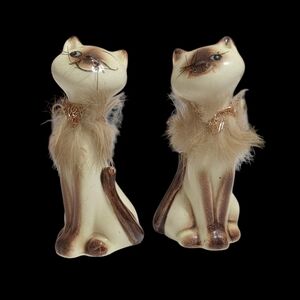 Vintage Lego Japan  winking Siamese Cat Salt and Pepper Shakers 50s-60s